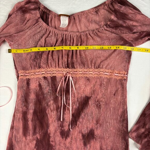 Toomi Pink Boho Bell Sleeve Top - Size M - Picture 6 of 11